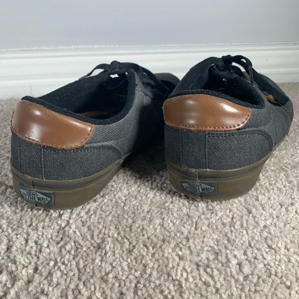 Charcoal Vans Bishop Waxed Denim Black Low Top Shoes - Picture 4 of 5